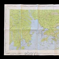 RARE WWII 1945 Army Air Force B-24 & B-25 Hong Kong Harbor Target Approach Map