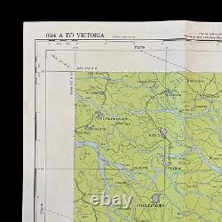 RARE WWII 1945 Army Air Force B-24 & B-25 Hong Kong Harbor Target Approach Map