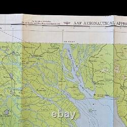 RARE WWII 1945 Army Air Force B-24 & B-25 Hong Kong Harbor Target Approach Map