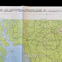 RARE WWII 1945 Army Air Force B-24 & B-25 Hong Kong Harbor Target Approach Map