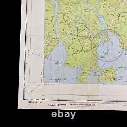 RARE WWII 1945 Army Air Force B-24 & B-25 Hong Kong Harbor Target Approach Map