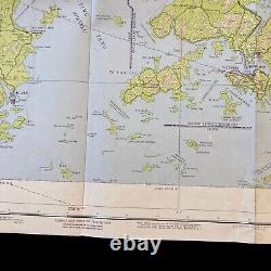 RARE WWII 1945 Army Air Force B-24 & B-25 Hong Kong Harbor Target Approach Map