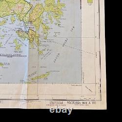 RARE WWII 1945 Army Air Force B-24 & B-25 Hong Kong Harbor Target Approach Map