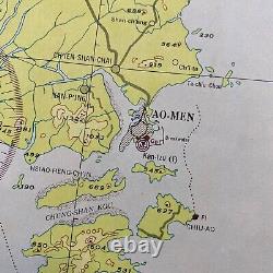 RARE WWII 1945 Army Air Force B-24 & B-25 Hong Kong Harbor Target Approach Map