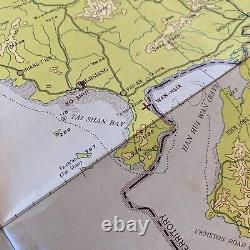 RARE WWII 1945 Army Air Force B-24 & B-25 Hong Kong Harbor Target Approach Map