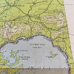 RARE WWII 1945 Army Air Force B-24 & B-25 Hong Kong Harbor Target Approach Map