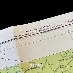 RARE WWII 1945 Army Air Force B-24 & B-25 Hong Kong Harbor Target Approach Map