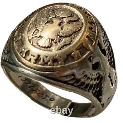 RARE WWII Solid Sterling Silver Gold-Tone U. S. Army Air Corps Ring Size7.70