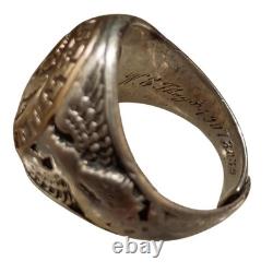 RARE WWII Solid Sterling Silver Gold-Tone U. S. Army Air Corps Ring Size7.70