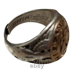 RARE WWII Solid Sterling Silver Gold-Tone U. S. Army Air Corps Ring Size7.70