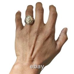 RARE WWII Solid Sterling Silver Gold-Tone U. S. Army Air Corps Ring Size7.70