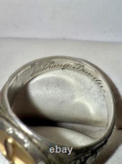 RARE WWII Solid Sterling Silver Gold-Tone U. S. Army Air Corps Ring Size 9.5