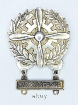 RARE WWII U. S. Army Air Force Technician Badge STERLING Weather WX Observer