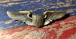 Rare 1930s pre WW2 US Army Air Corps Aviator Pilot Wing GEMSCO Sterling Pin Back
