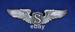 Rare Authentic WWII Service Pilot Wing U. S. Army Air Forces Sterling Silver