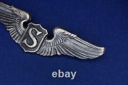Rare Authentic WWII Service Pilot Wing U. S. Army Air Forces Sterling Silver