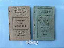Rare Pair of ID'd WWI WWII Army Air Forces Outline of Courses Books Pilot School