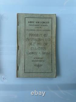 Rare Pair of ID'd WWI WWII Army Air Forces Outline of Courses Books Pilot School