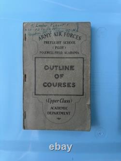 Rare Pair of ID'd WWI WWII Army Air Forces Outline of Courses Books Pilot School
