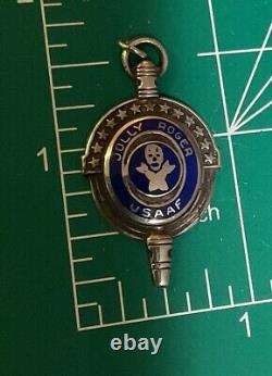 Rare USAAF Jolly Roger Sterling Silver Fraternal Key Fob Army Air Forces WWII