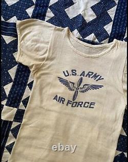 Rare Vintage 1940s 1950s US Army Air Force WWII military t shirt
