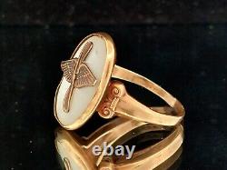 Rare Vintage WWII American Army Air Corps 10k Solid Gold P. S. CO Military Ring