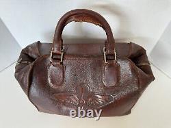 Rare Vintage WWII Army Air Corps Air Force Cadet Leather flight bag Military HTF