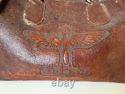 Rare Vintage WWII Army Air Corps Air Force Cadet Leather flight bag Military HTF