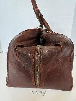 Rare Vintage WWII Army Air Corps Air Force Cadet Leather flight bag Military HTF