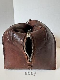 Rare Vintage WWII Army Air Corps Air Force Cadet Leather flight bag Military HTF