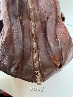 Rare Vintage WWII Army Air Corps Air Force Cadet Leather flight bag Military HTF