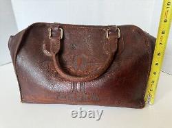 Rare Vintage WWII Army Air Corps Air Force Cadet Leather flight bag Military HTF