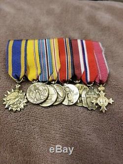 Rare WW2 Army Air Force 8x Place Mini Medal Bar Air Medal/ Order Of The British