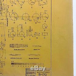 Rare WWII 1944 U. S. Army Air Corps Boeing B-17 Flying Fortress Blueprints Relic