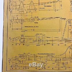 Rare WWII 1944 U. S. Army Air Corps Boeing B-17 Flying Fortress Blueprints Relic