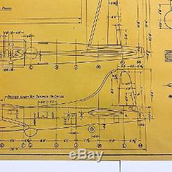 Rare WWII 1944 U. S. Army Air Corps Boeing B-17 Flying Fortress Blueprints Relic