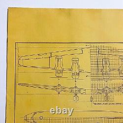 Rare WWII 1944 U. S. Army Air Corps Douglas C-54 Skymaster Blueprint WW2 Relic