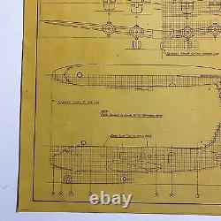 Rare WWII 1944 U. S. Army Air Corps Douglas C-54 Skymaster Blueprint WW2 Relic