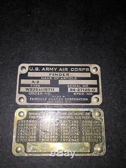 Rare WWII AAC/AAF U. S. Army Air Corps A-2 View Finder Fairchild Aviation Stars