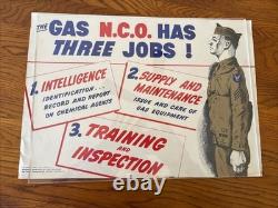 Rare WWII US Army Air Forces Poster 909th Engineer Gas NCO Training Aid 12x17