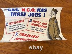 Rare WWII US Army Air Forces Poster 909th Engineer Gas NCO Training Aid 12x17