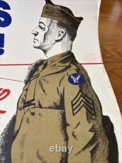Rare WWII US Army Air Forces Poster 909th Engineer Gas NCO Training Aid 12x17