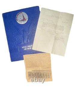 Rare WWII U. S. Reno ARMY Air Base Book Official military documents signed War