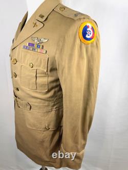 Rare Wwii Us Army Air Force Pilot Aviator Belted Tropical Uniform 1944 Named