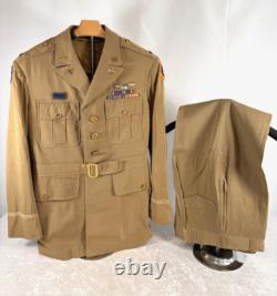 Rare Wwii Us Army Air Force Pilot Aviator Belted Tropical Uniform 1944 Named