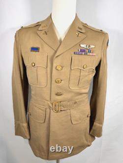 Rare Wwii Us Army Air Force Pilot Aviator Belted Tropical Uniform 1944 Named