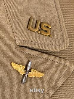 Rare Wwii Us Army Air Force Pilot Aviator Belted Tropical Uniform 1944 Named