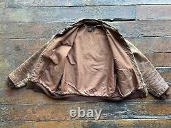 Real Large WWII Army Air Force A2 Bomber Pilot Leather Jacket 40s VTG Rough Wear