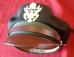 Repro WW2 8th Air Force Officers Visor Crusher Cap Hat Wool USAAF US Army OD51