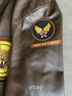 Reproduction WWII US Army Air Forces Type A-2 Brown Leather Bomber Jacket